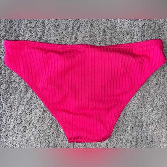 Hot Pink Ribbed Swim Bottom - Picture 2 of 3